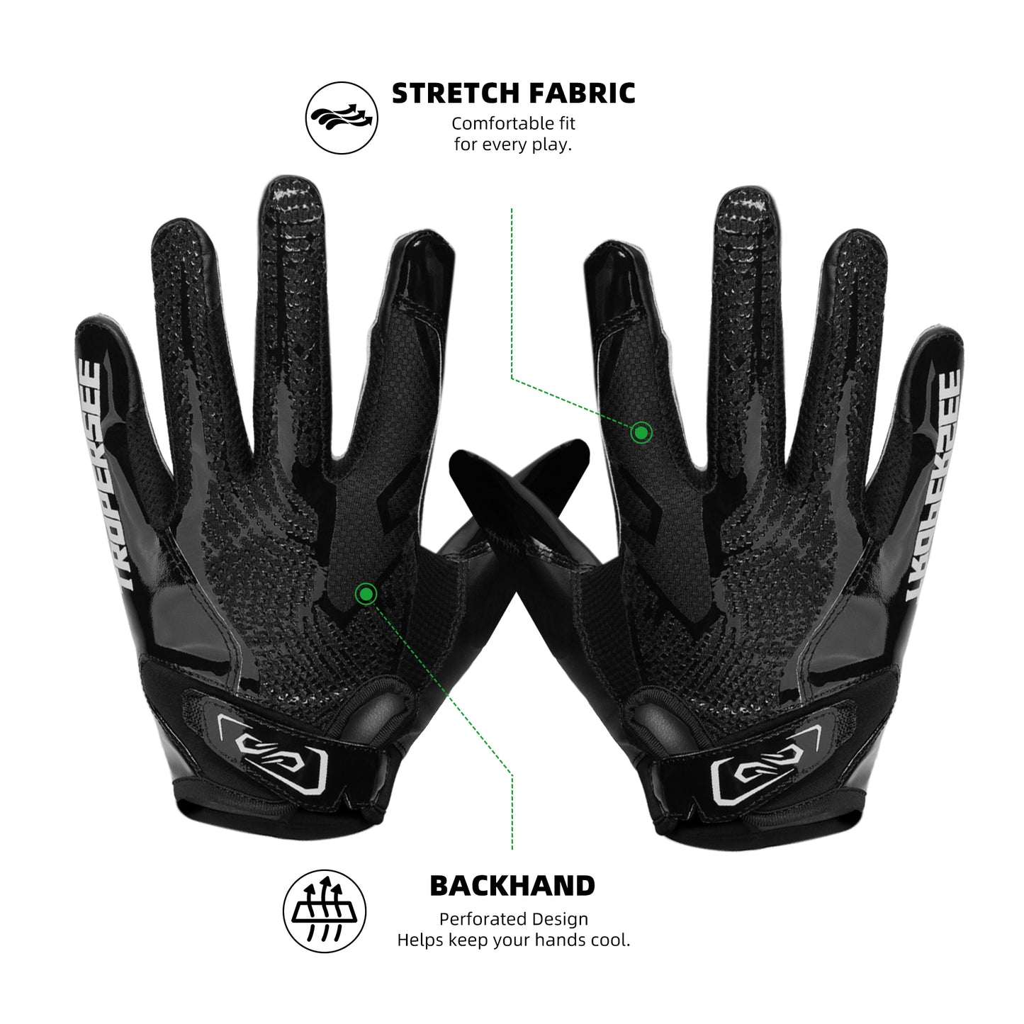 Pre-Order-TROPERSEE GMD Game Day Football Gloves Black