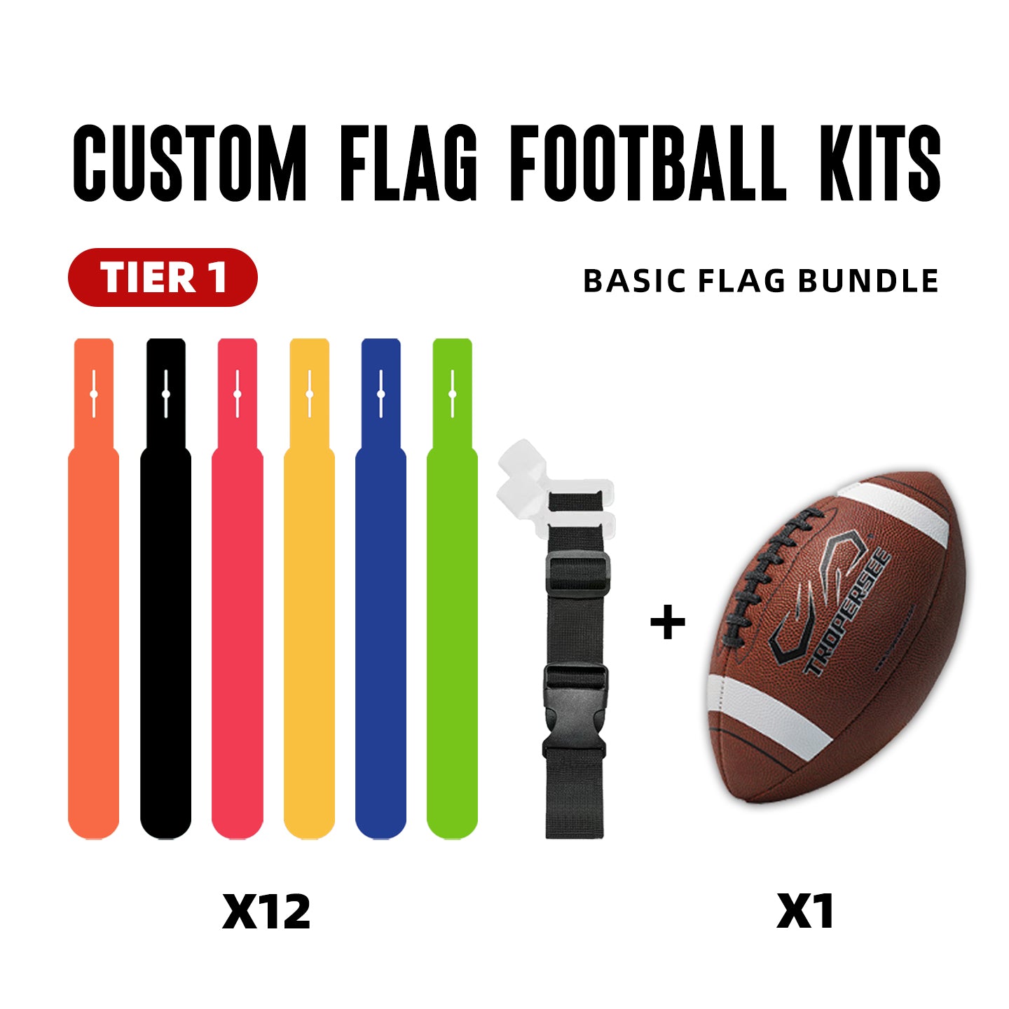 Basic Flag Football Team Bundle — 12-Player Quick Ship Pack