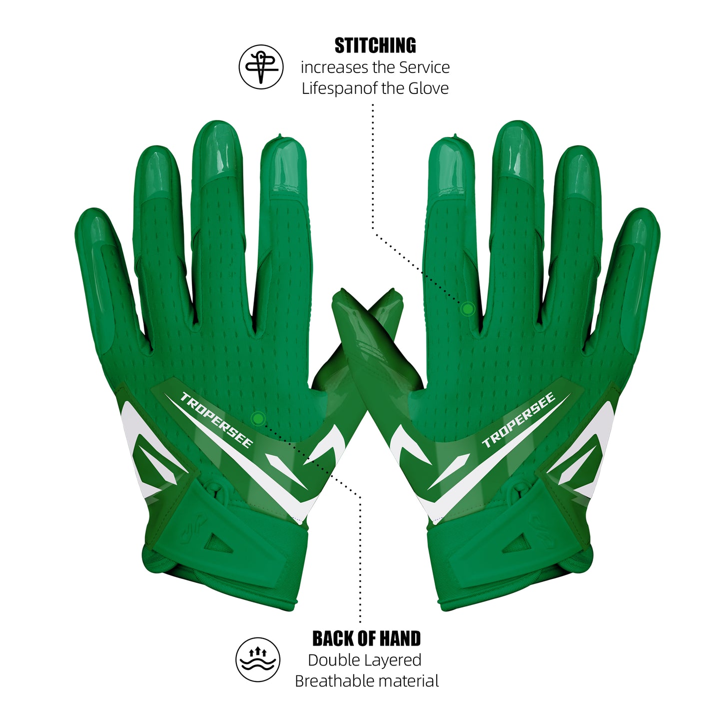TROPERSEE FRZ 1.0 FOOTBALL GLOVES GREEN
