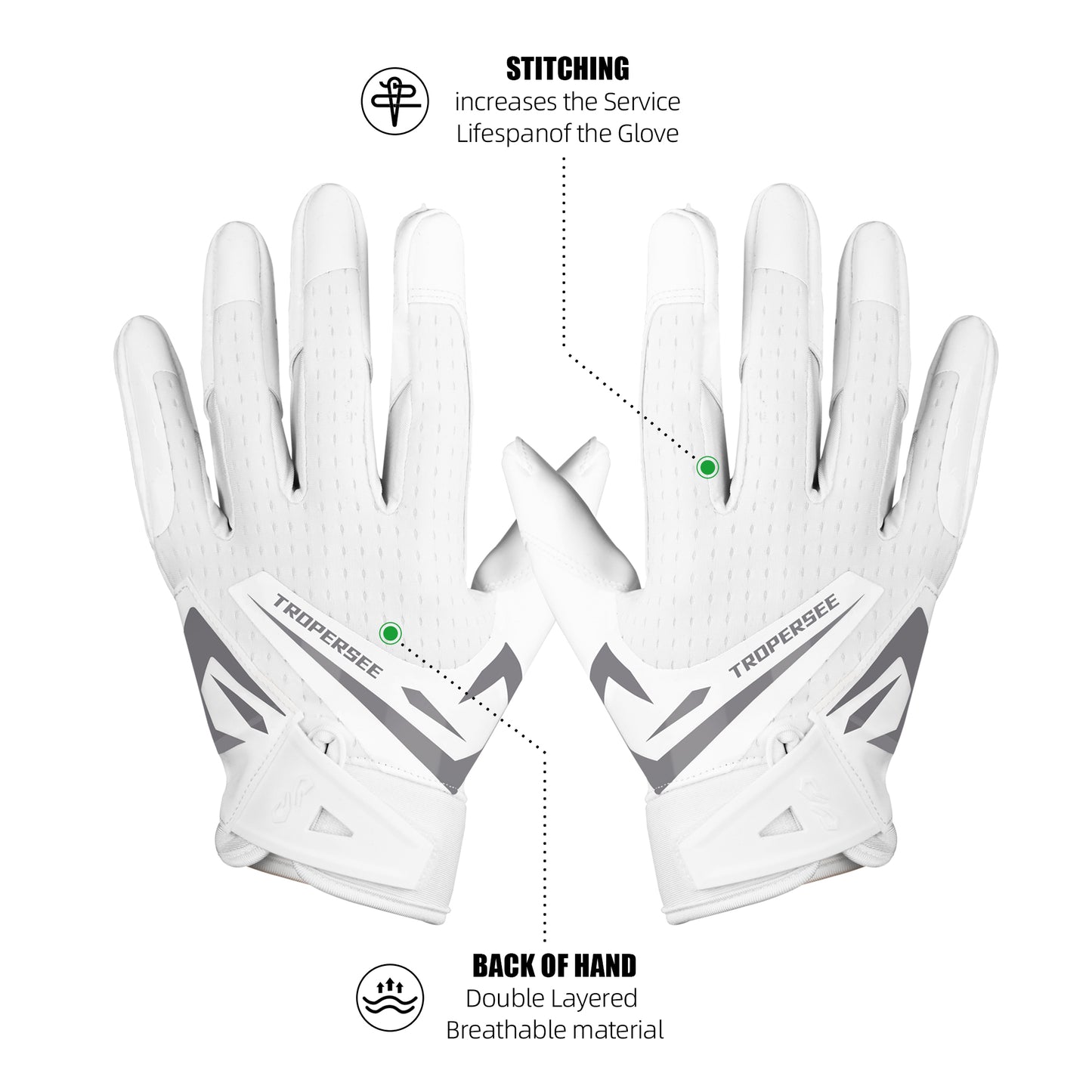 TROPERSEE FRZ 1.0 FOOTBALL GLOVES WHITE
