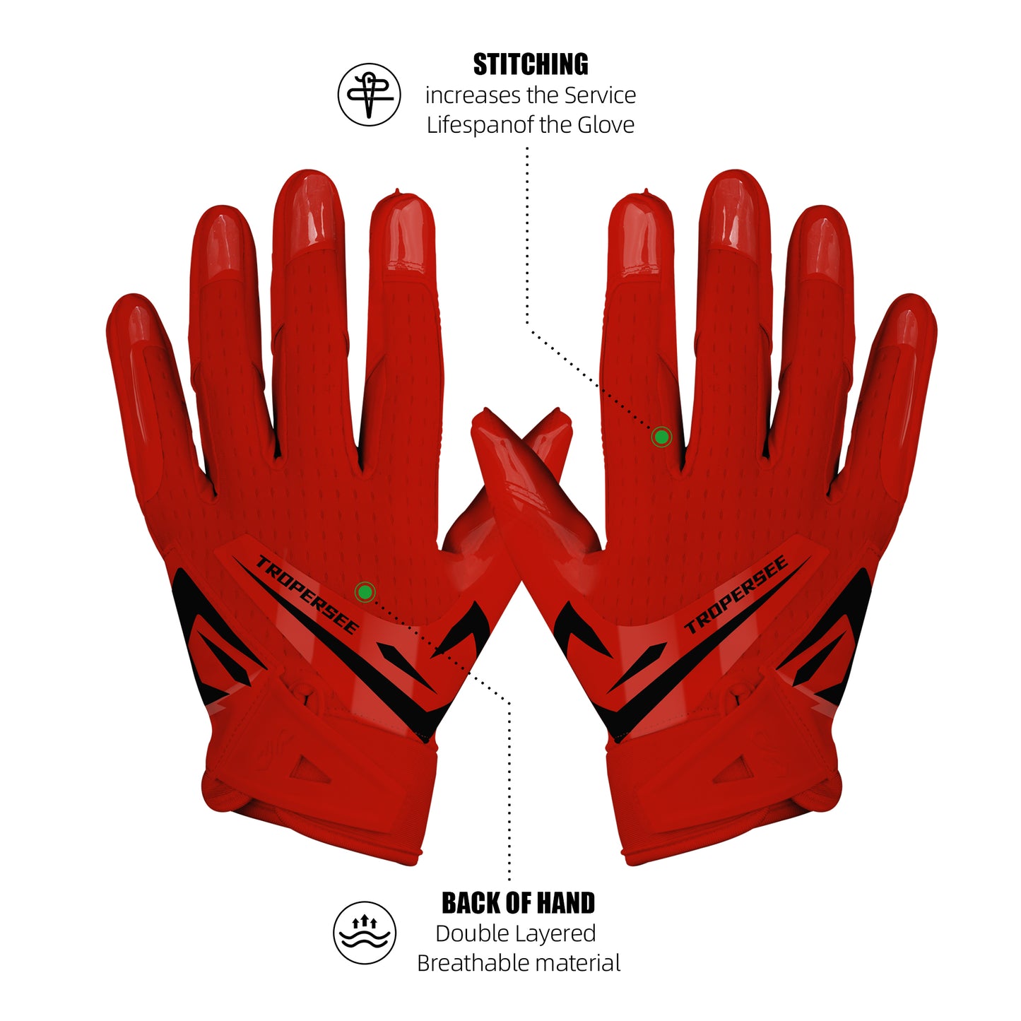TROPERSEE FRZ 1.0 FOOTBALL GLOVES RED