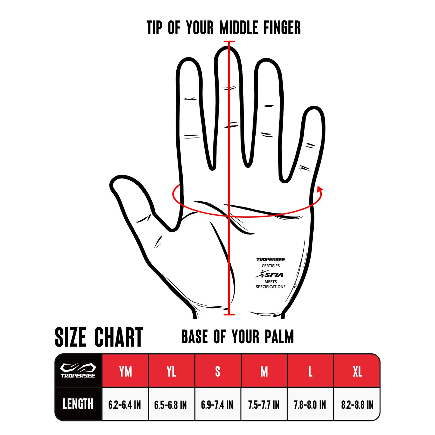 TROPERSEE FRZ 1.0 FOOTBALL GLOVES WHITE