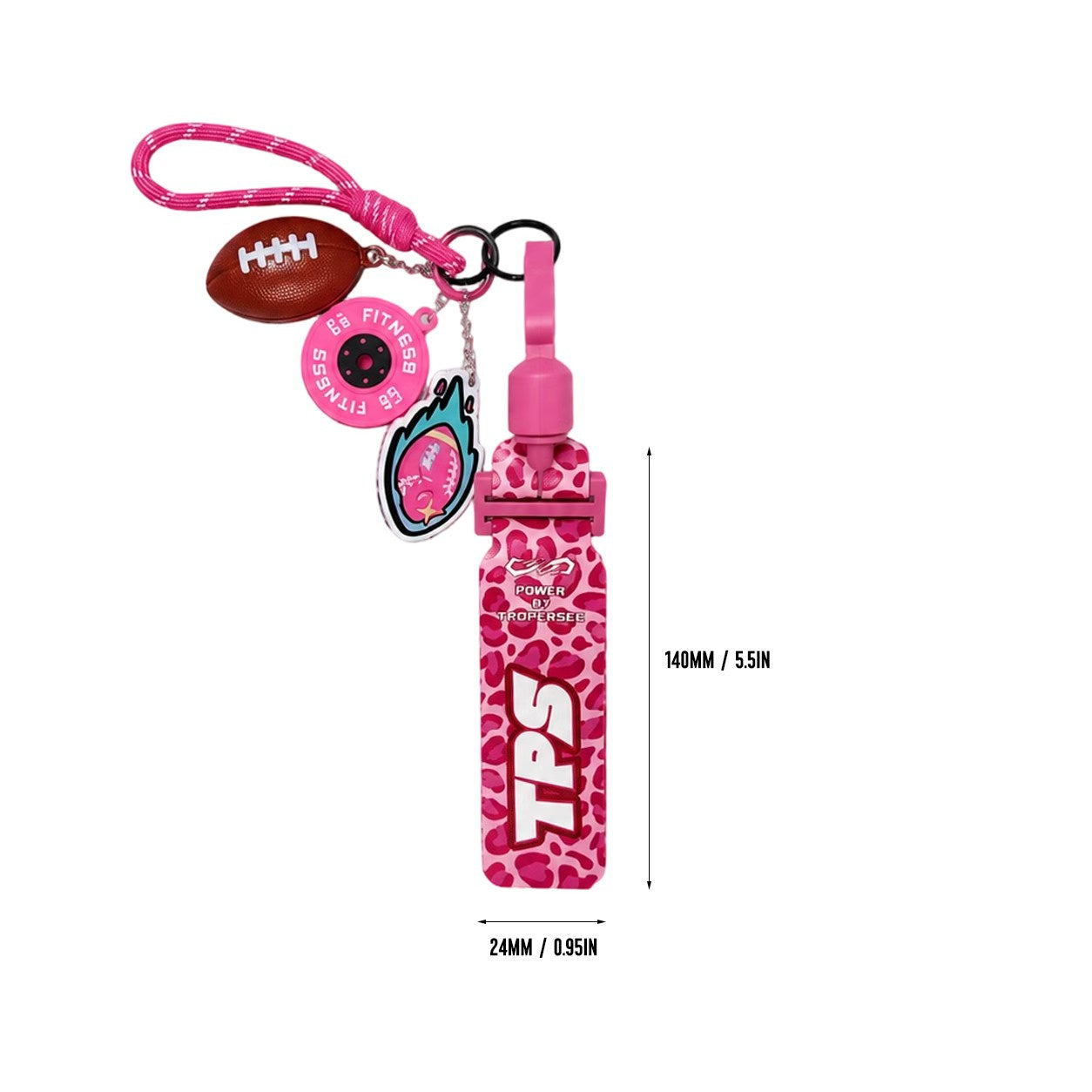 Mini Flag Keychain-Pink Leopard